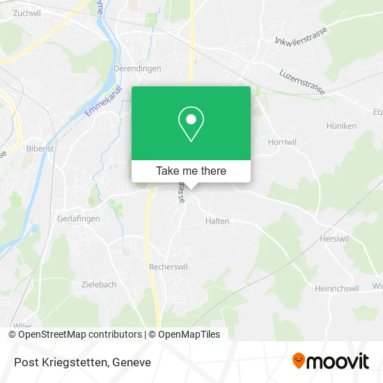 Post Kriegstetten map