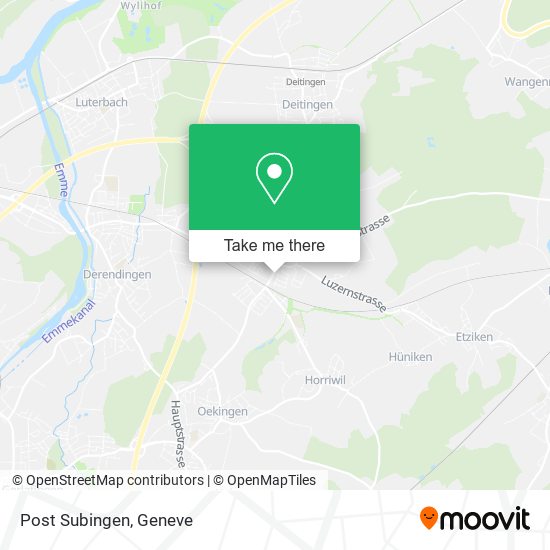Post Subingen map