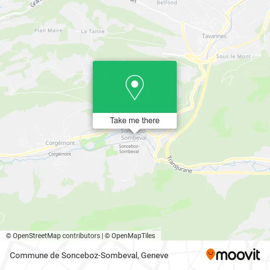 Commune de Sonceboz-Sombeval map