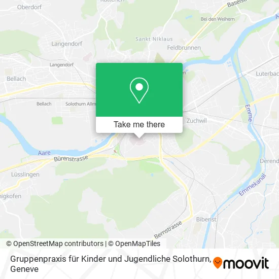 Gruppenpraxis für Kinder und Jugendliche Solothurn map