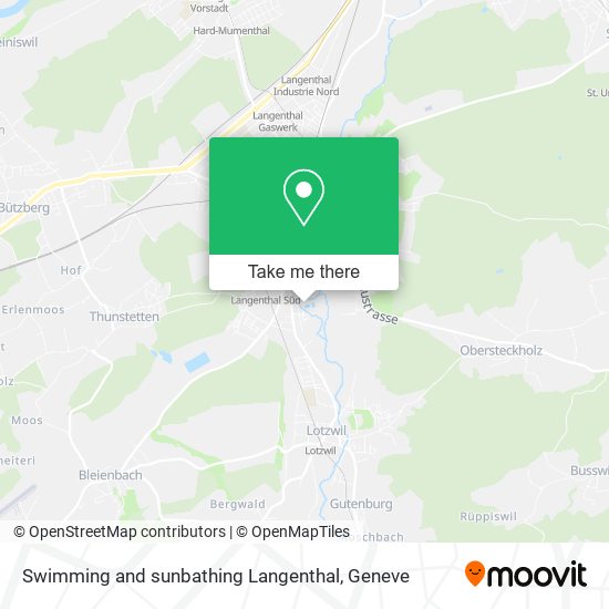 Swimming and sunbathing Langenthal map