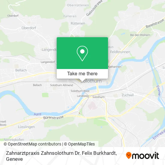 Zahnarztpraxis Zahnsolothurn Dr. Felix Burkhardt map
