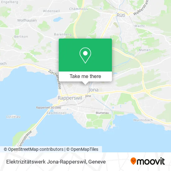 Elektrizitätswerk Jona-Rapperswil map