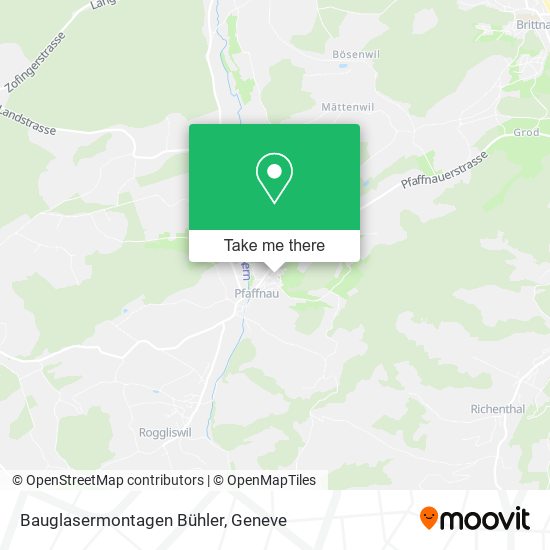 Bauglasermontagen Bühler map