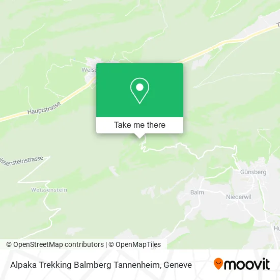 Alpaka Trekking Balmberg Tannenheim map