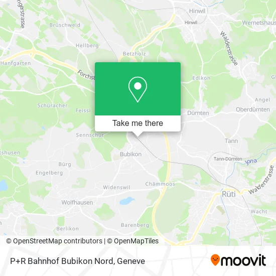 P+R Bahnhof Bubikon Nord map