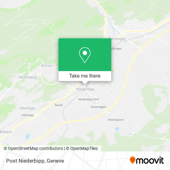 Post Niederbipp map