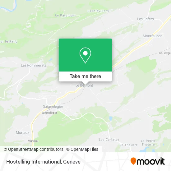 Hostelling International map