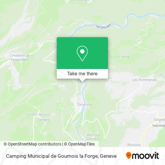 Camping Municipal de Goumois la Forge map
