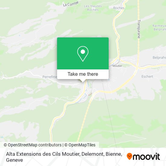 Alta Extensions des Cils Moutier, Delemont, Bienne map