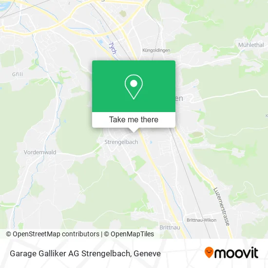 Garage Galliker AG Strengelbach map