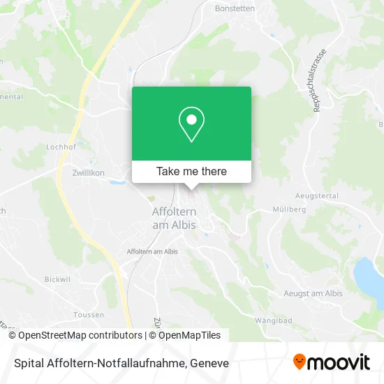 Spital Affoltern-Notfallaufnahme map