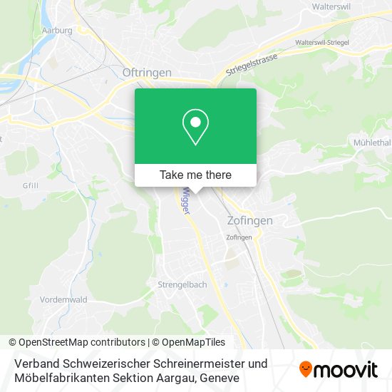 Verband Schweizerischer Schreinermeister und Möbelfabrikanten Sektion Aargau map