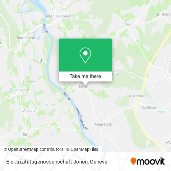 Elektrizitätsgenossenschaft Jonen map