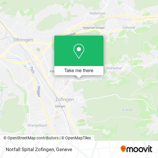 Notfall Spital Zofingen map