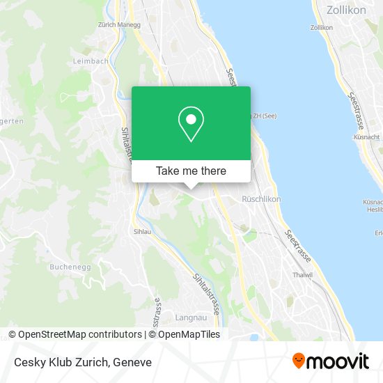 Cesky Klub Zurich map