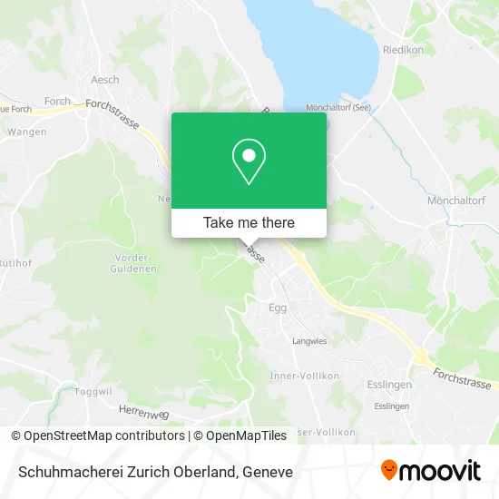 Schuhmacherei Zurich Oberland map