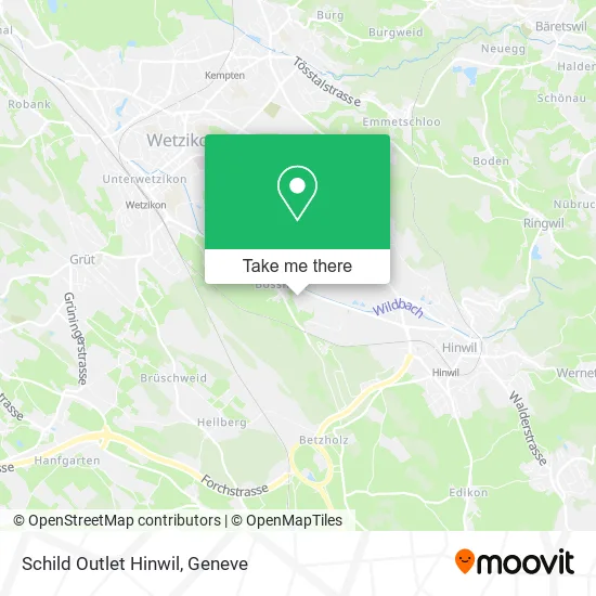 Schild Outlet Hinwil map