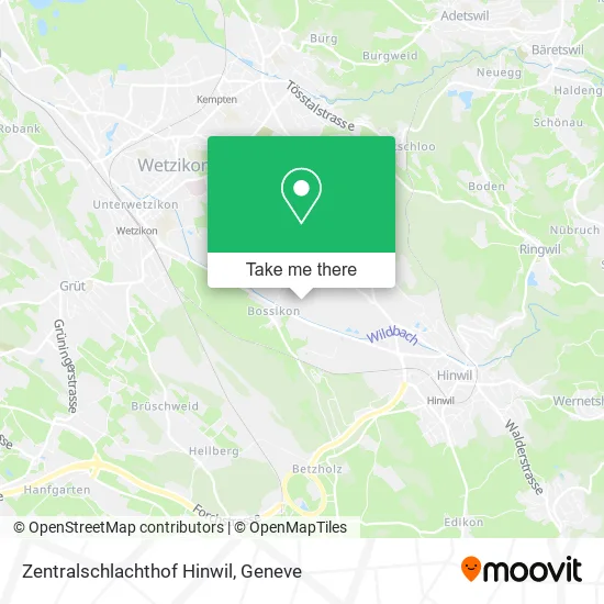 Zentralschlachthof Hinwil map