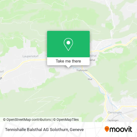 Tennishalle Balsthal AG Solothurn map