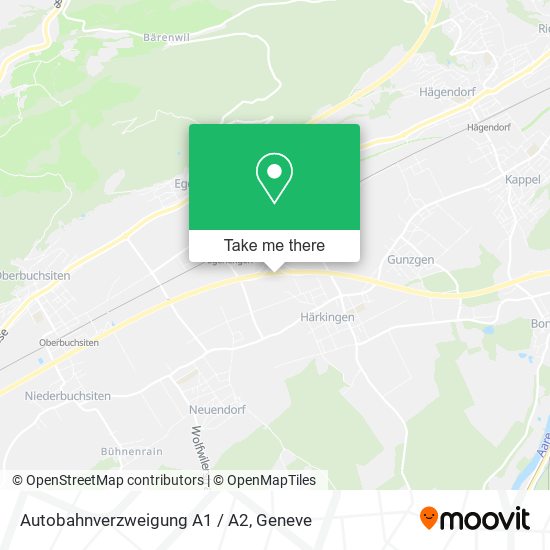 Autobahnverzweigung A1 / A2 plan