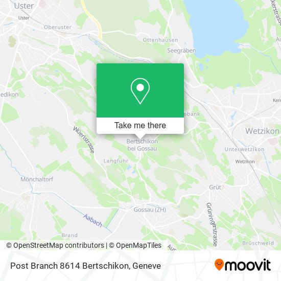 Post Branch 8614 Bertschikon map