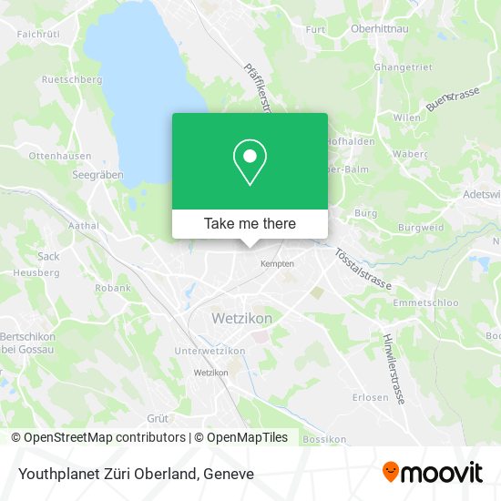 Youthplanet Züri Oberland map