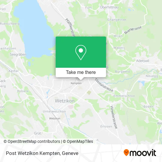 Post Wetzikon Kempten map