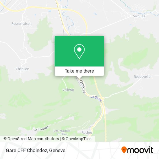 Gare CFF Choindez map