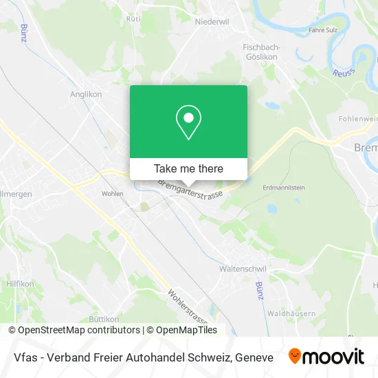 Vfas - Verband Freier Autohandel Schweiz map