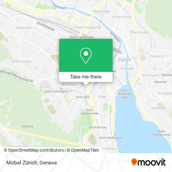 Möbel Zürich map