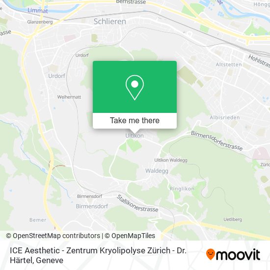 ICE Aesthetic - Zentrum Kryolipolyse Zürich - Dr. Härtel map