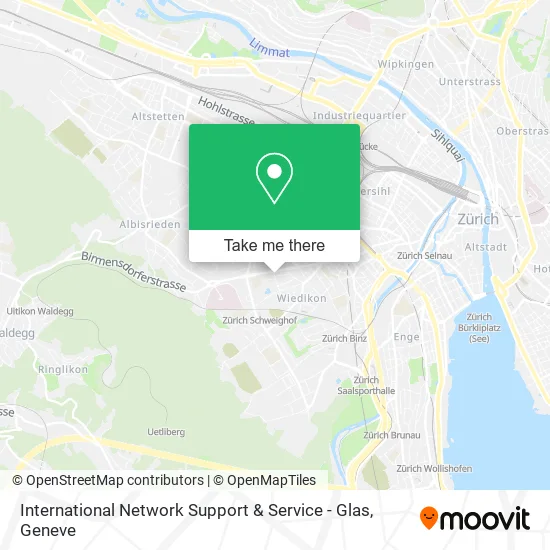 International Network Support & Service - Glas map
