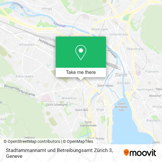 Stadtammannamt und Betreibungsamt Zürich 3 map