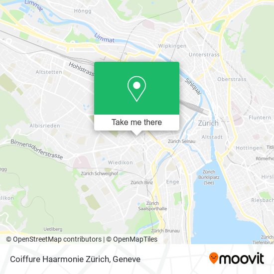 Coiffure Haarmonie Zürich map