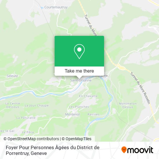Foyer Pour Personnes Âgées du District de Porrentruy map