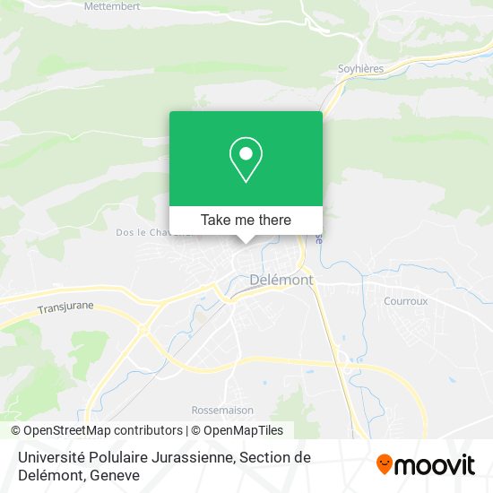 Université Polulaire Jurassienne, Section de Delémont map