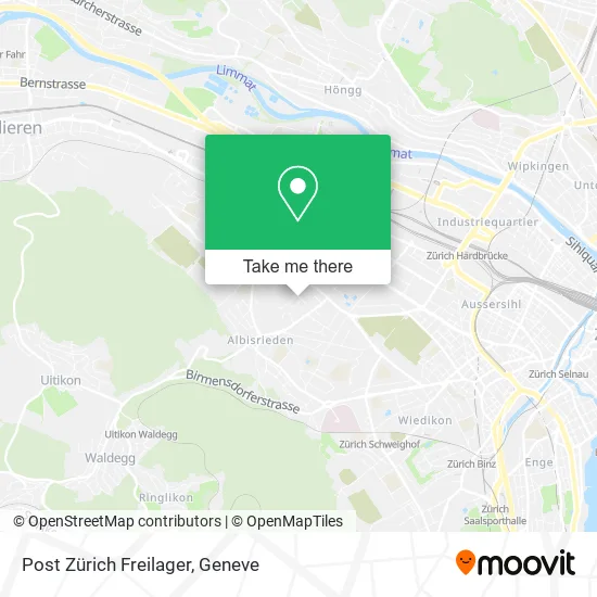 Post Zürich Freilager map