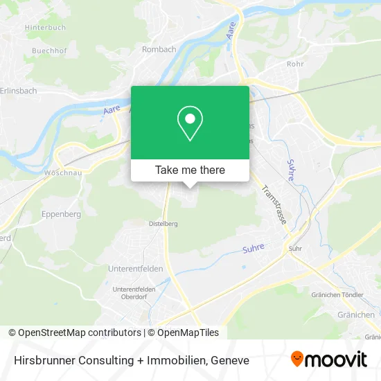 Hirsbrunner Consulting + Immobilien map