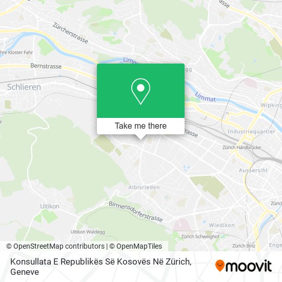 Konsullata E Republikës Së Kosovës Në Zürich map