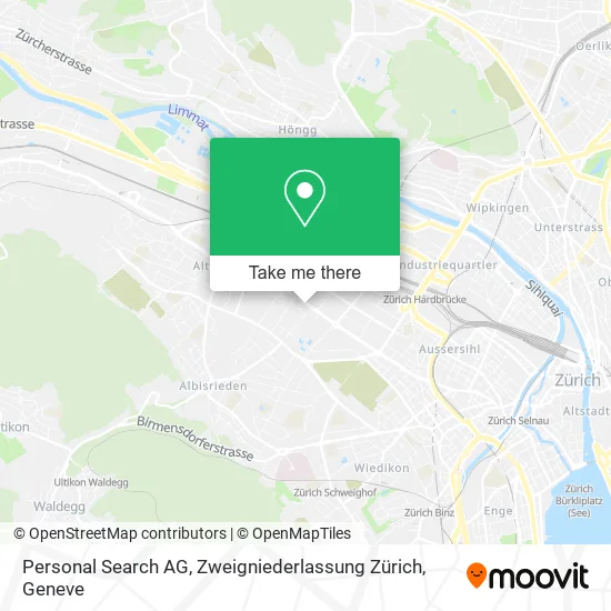 Personal Search AG, Zweigniederlassung Zürich map