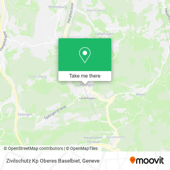 Zivilschutz Kp Oberes Baselbiet map