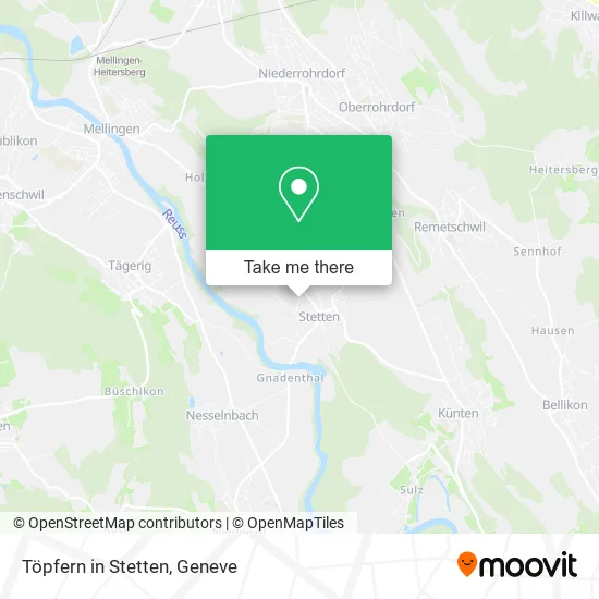 Töpfern in Stetten map