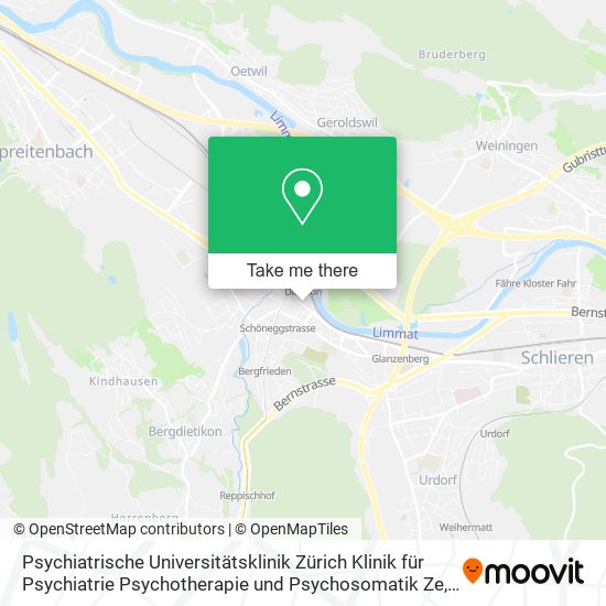 Psychiatrische Universitätsklinik Zürich Klinik für Psychiatrie Psychotherapie und Psychosomatik Ze map