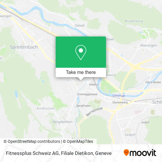 Fitnessplus Schweiz AG, Filiale Dietikon map