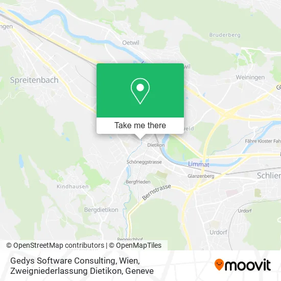 Gedys Software Consulting, Wien, Zweigniederlassung Dietikon map