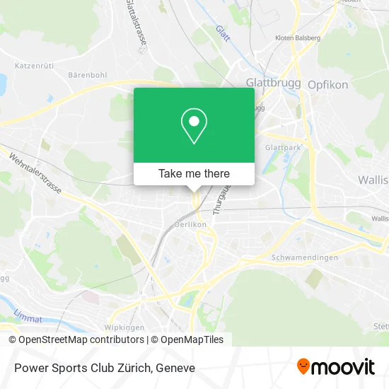 Power Sports Club Zürich map