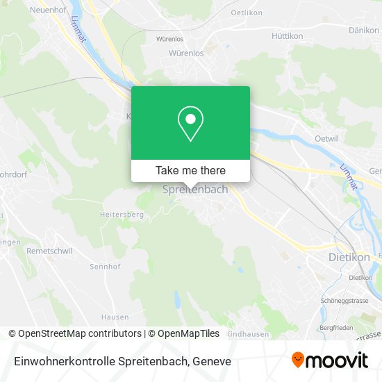 Einwohnerkontrolle Spreitenbach map