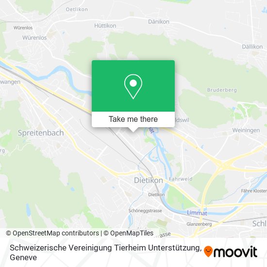 Schweizerische Vereinigung Tierheim Unterstützung map