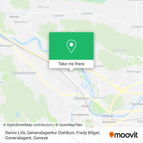 Swiss Life, Generalagentur Dietikon, Fredy Bilger, Generalagent map